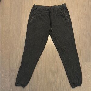 Joie Black Track Pants with Tapered Leg and Elastic Waistband